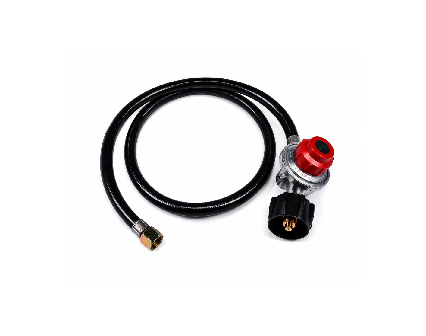 Adjustable 0-10 PSI Regulator with 4 ft Rubber Hose